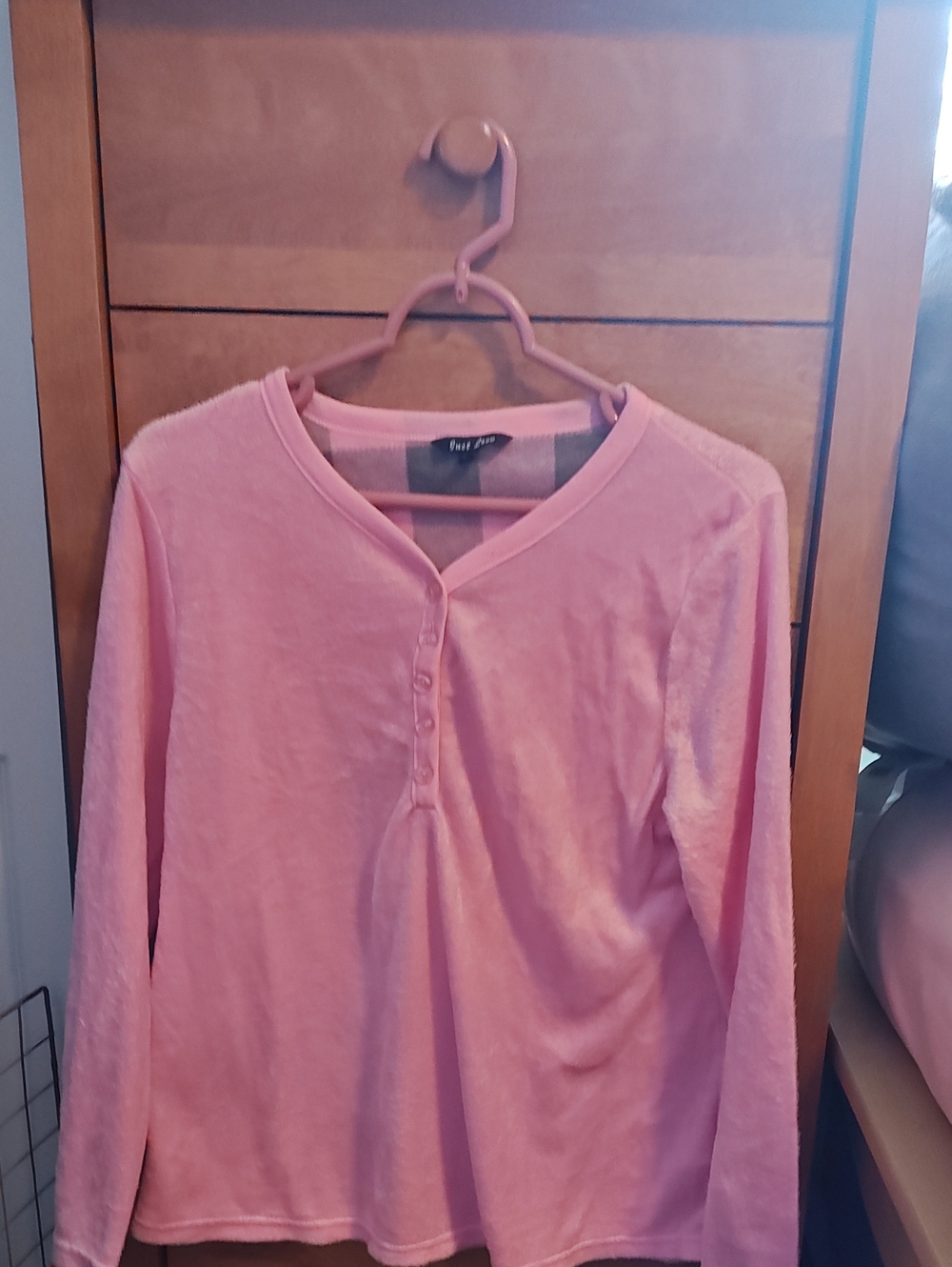 Just Love Pink Long Sleeve Henley Top